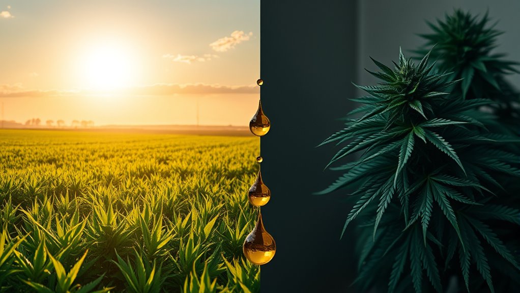 Porównanie THC i CBD